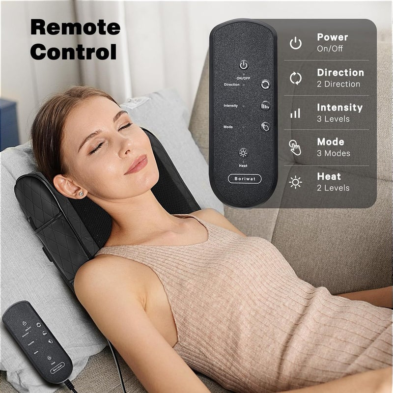 Boriwat Back Massager with Heat, Percussion & Shiatsu 2-in-1 Massager for Lower Back Pain Relief, 3D Deep Tissue Kneading Massage Pillow for Back, Waist, Leg, Foot Relax, Gifts for Women Men - Image 3